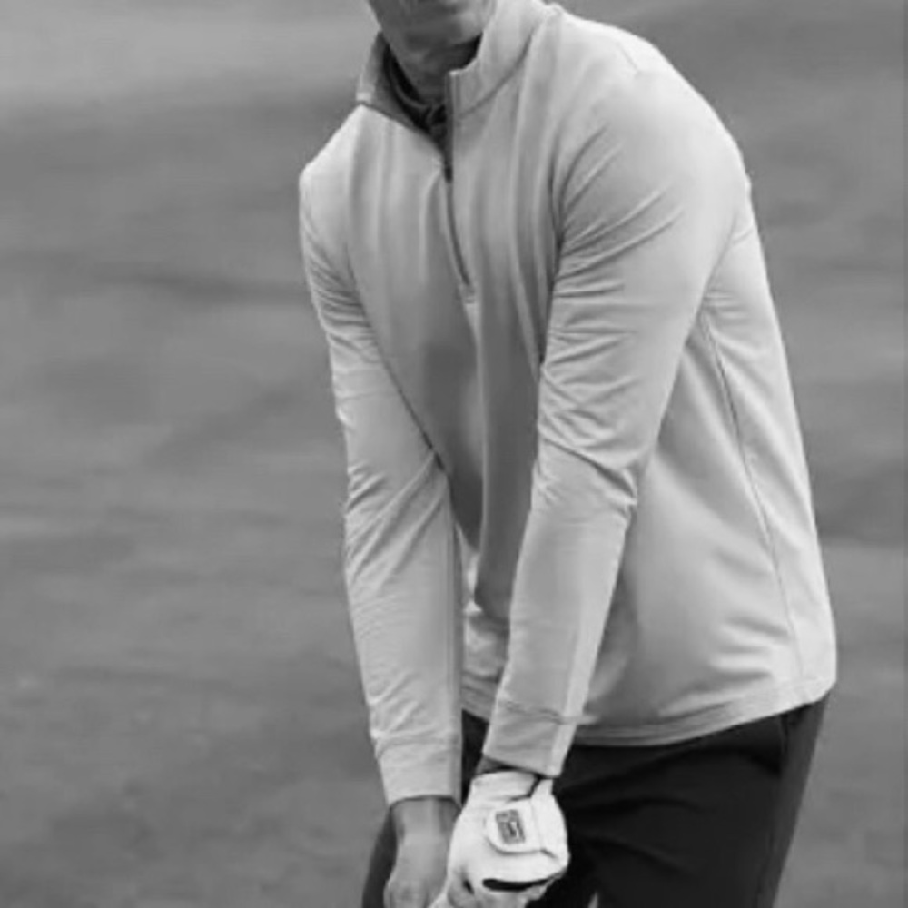 1764 Long Sleeve 1/4 Zip Lightweight Geometric Black White Red Golf Shirt Sz 2XL